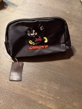 lululemon athletica Black Belt Bag with Embroidered Mickey